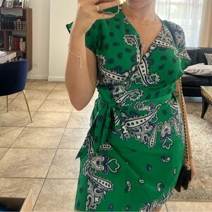 ZARA Green Wrap Dress